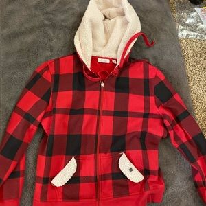 Red plaid hoodie